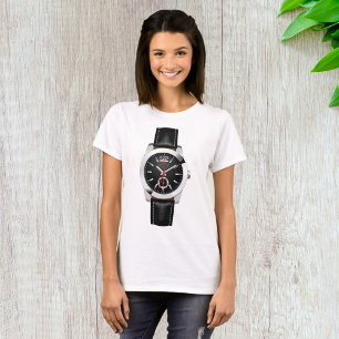 Luxury Black Chronograph Watch Stylish Timepiece T-Shirt