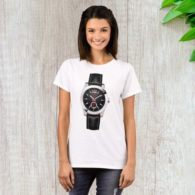 Luxury Black Chronograph Watch Stylish Timepiece  T-Shirt (Creator Uploaded)