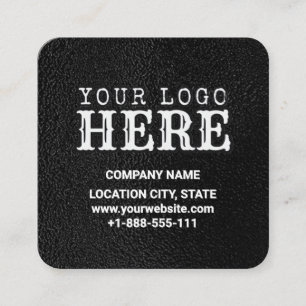 Luxury Black Custom Logo & QR Code Square Business Card