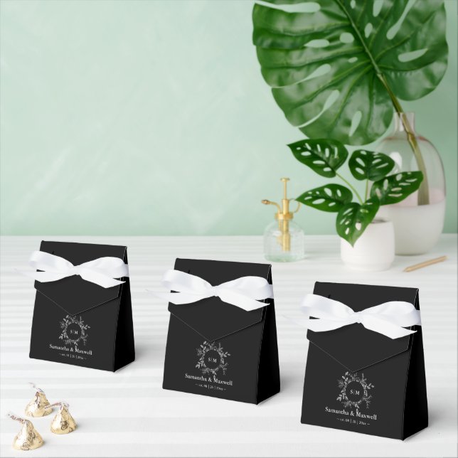 Luxury Black Elegant Custom Printed Napkins Favour Box (Multiple)
