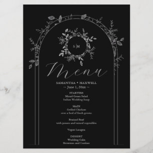 Luxury Black elegant Printed Menu Cards
