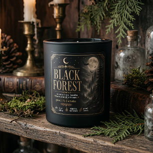 Luxury Black Forest Halloween Candle Label Dark