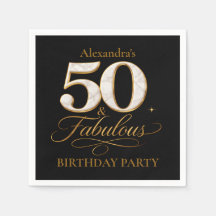 Luxury Black Gold 50 & Fabulous Birthday