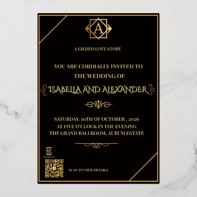 Luxury Black & Gold AR Wedding Suite - Interactive (Front)