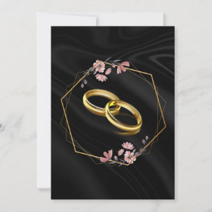 Luxury Black Gold Arch Wedding Invitation