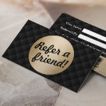 Luxury Black & Gold Beauty Salon Referral<br><div class="desc">Luxury Black & Gold Beauty Salon Referral Card.</div>