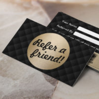 Luxury Black & Gold Beauty Salon Referral