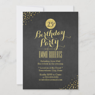 Luxury Black & Gold Birthday Party Invitation