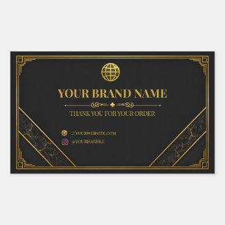 Luxury Black Gold Box Seal Sticker