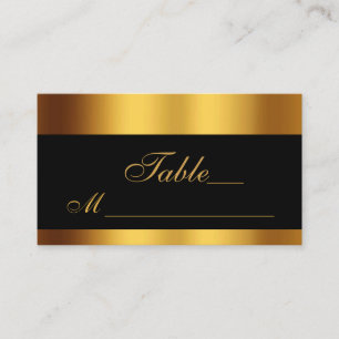 Luxury Black Gold Calligraphy Border Wedding Place Card