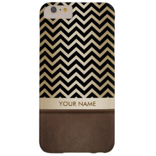 Luxury Black & Gold Chevron Stripes Barely There iPhone 6 Plus Case