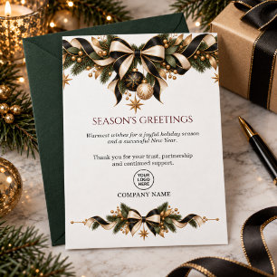 Luxury Black Gold Corporate Christmas Holiday Card