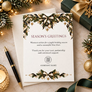 Luxury Black Gold Corporate Christmas Holiday Card