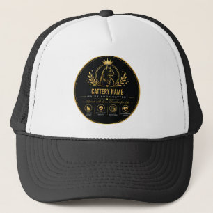 Luxury Black & Gold Custom Maine Coon Cattery Trucker Hat