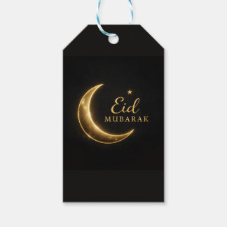 Luxury Black & Gold Eid Mubarak Stickers– Elegant Gift Tags