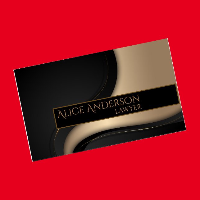 Luxury black gold elegant lawyer  Business Card (Creator Uploaded)