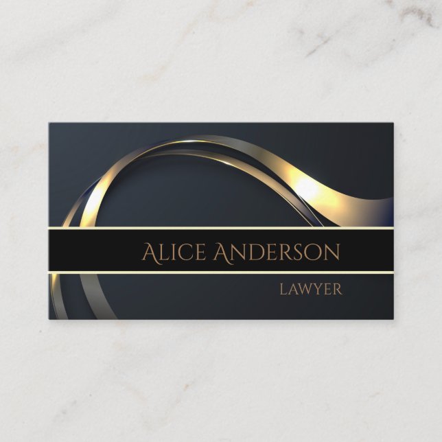 Luxury black gold elegant lawyer  Business Card (Front)
