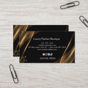 Luxury Black Gold Fashion Boutique Business Card