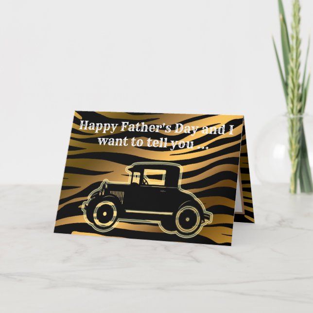 Luxury Black Gold Father Day Thank You Card (Front)