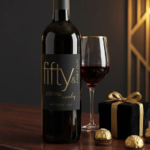Luxury Black Gold Fifty and Fabulous Birthday