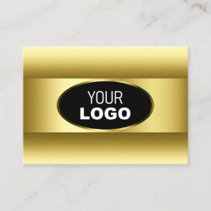 Luxury Black Gold Gradient Logo Golden Oval Frame Business Card