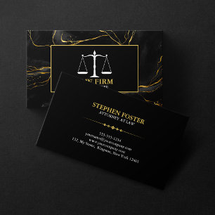 Luxury Black Gold Lawyer Attorney At Law Advocate Business Card