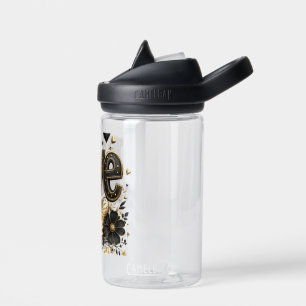 Luxury Black & Gold Love T-Shirt Elegant Romanti Water Bottle