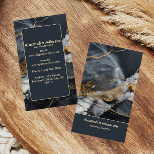 Luxury Black Gold Marble Business Card