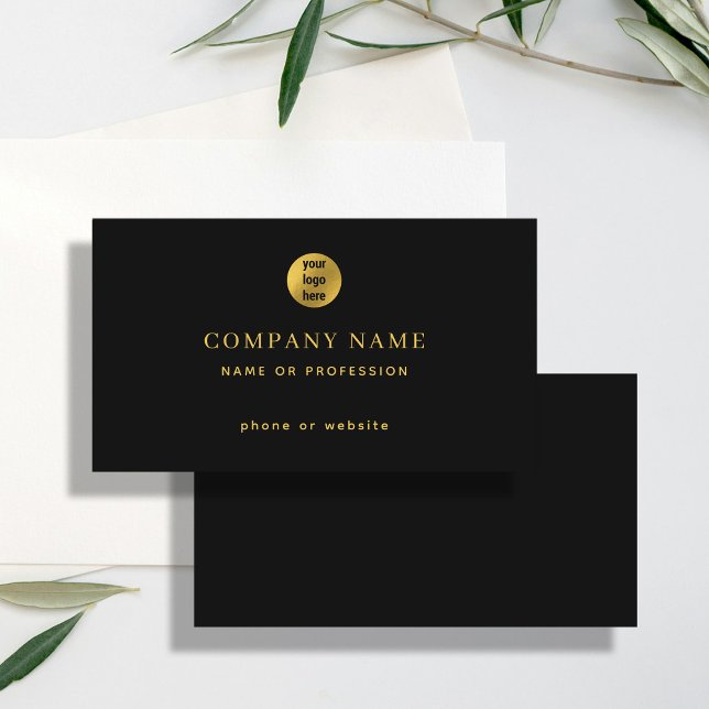 Luxury Black Gold Minimal Business Logo Contact Business Card (Luxury Black Gold Minimal Business Logo Contact Business Card)