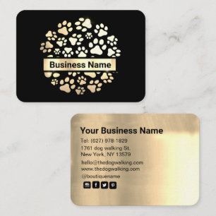 Luxury Black Gold Pet Supplies Store Business Card