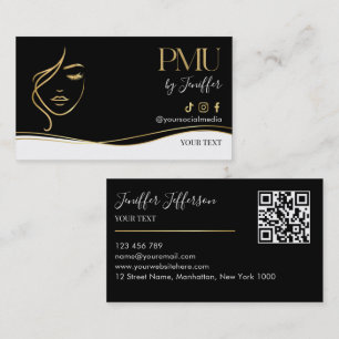 Luxury Black & Gold PMU Bussines card