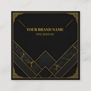 Luxury Black Gold Square Ring Display Card