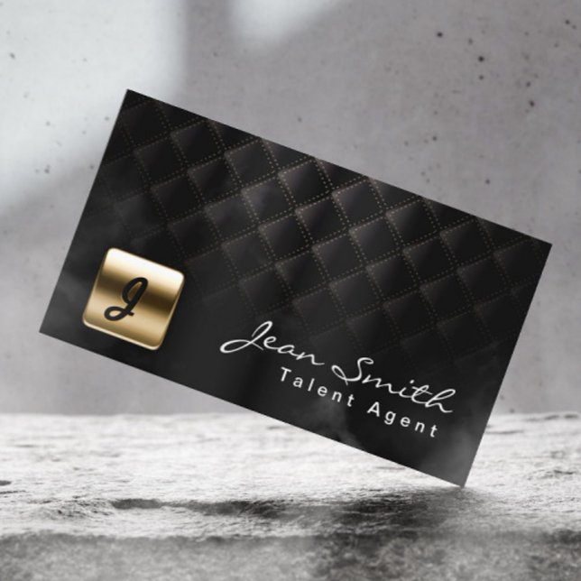 Luxury Black & Gold Talent Agent Business Card (Creator Uploaded)