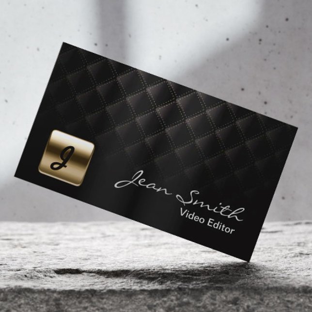 Luxury Black & Gold Video Editor Business Card (Creator Uploaded)