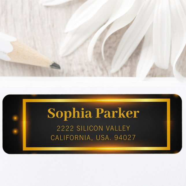Luxury Black Golden Funny Script Return Address Label (Creator Uploaded)