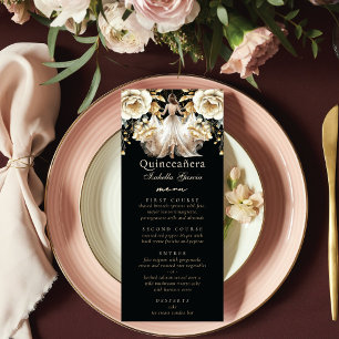 Luxury Black Ivory & Gold Quinceañera  Menu
