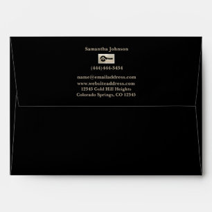 Luxury Black Key Champagne Glitter Realtor Envelope