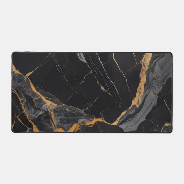 Luxury Black Marble Desk Mat (Front)