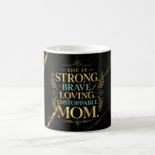 Luxury Black Marble Gold Vein Background Wrap Mug
