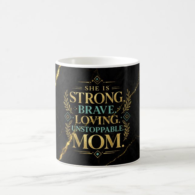 Luxury Black Marble Gold Vein Background Wrap Mug (Center)