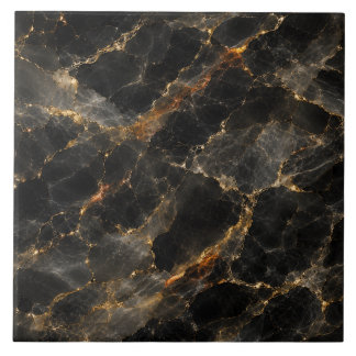 Luxury Black Marble Gold Veins Abstract Stone Ceramic Tile