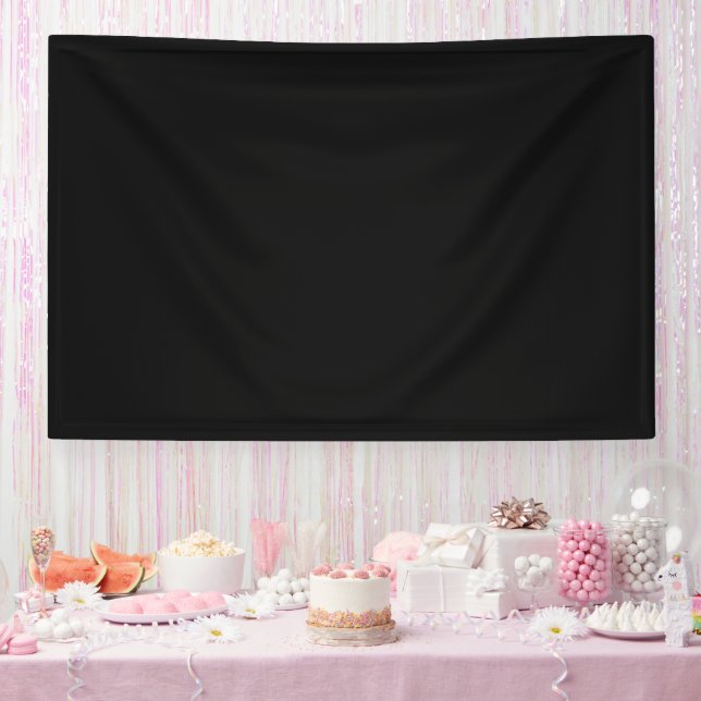 Luxury Black Minimalist Wall Tapestry Banner (Party)