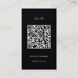 Luxury Black Modern QR Code Business Card