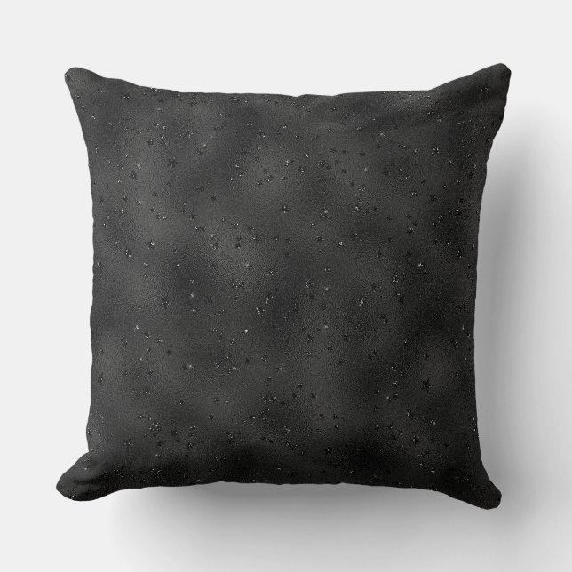 Luxury Black monochromatic glittery background Cushion (Front)