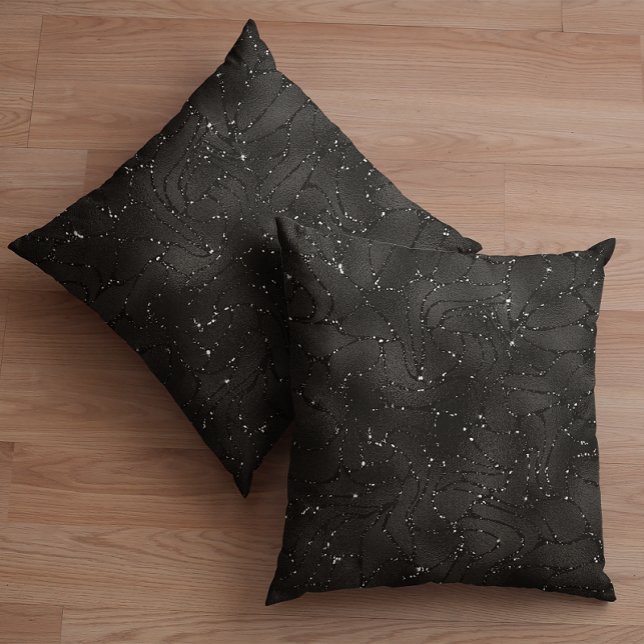 Luxury black monochromatic glittery background cushion (Creator Uploaded)