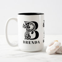 Luxury Black Monogram Letter B Custom Name