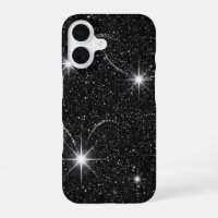 Luxury Black Night Sky Starry Sparkle iPhone 16 Ca