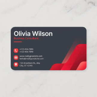 Luxury Black Red Business Card