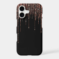 Luxury Black Rose Gold Sparkly Glitter Fringe