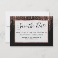 Luxury Black Rose Gold Sparkly Glitter Fringe